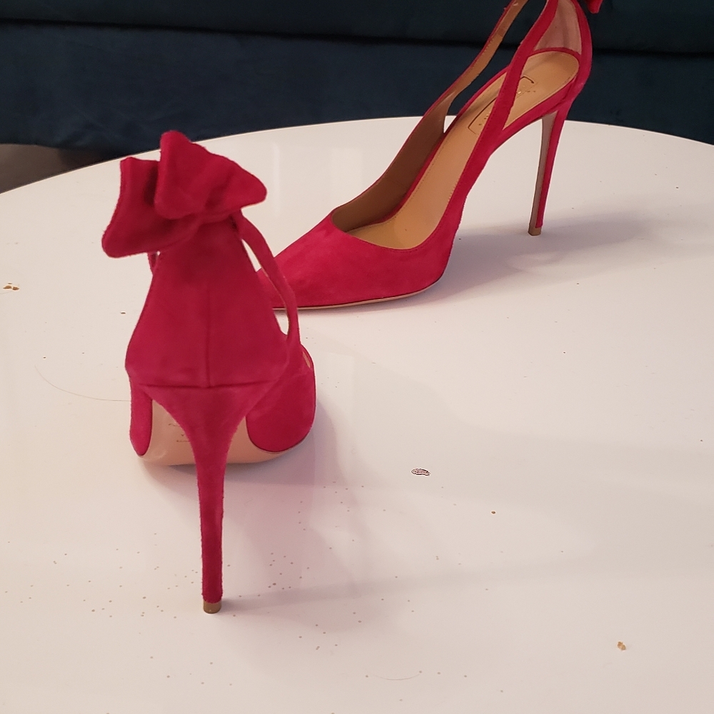 Aquazurra pink heel with bow